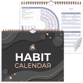 Clever Fox Habit Calendar Circle – 2-Year Inspirational Habit Tracker for Atomic Habits – Colorful Habit & Goal Planner Journal to Boost Productivity & Become Your Best Self – Whole Black