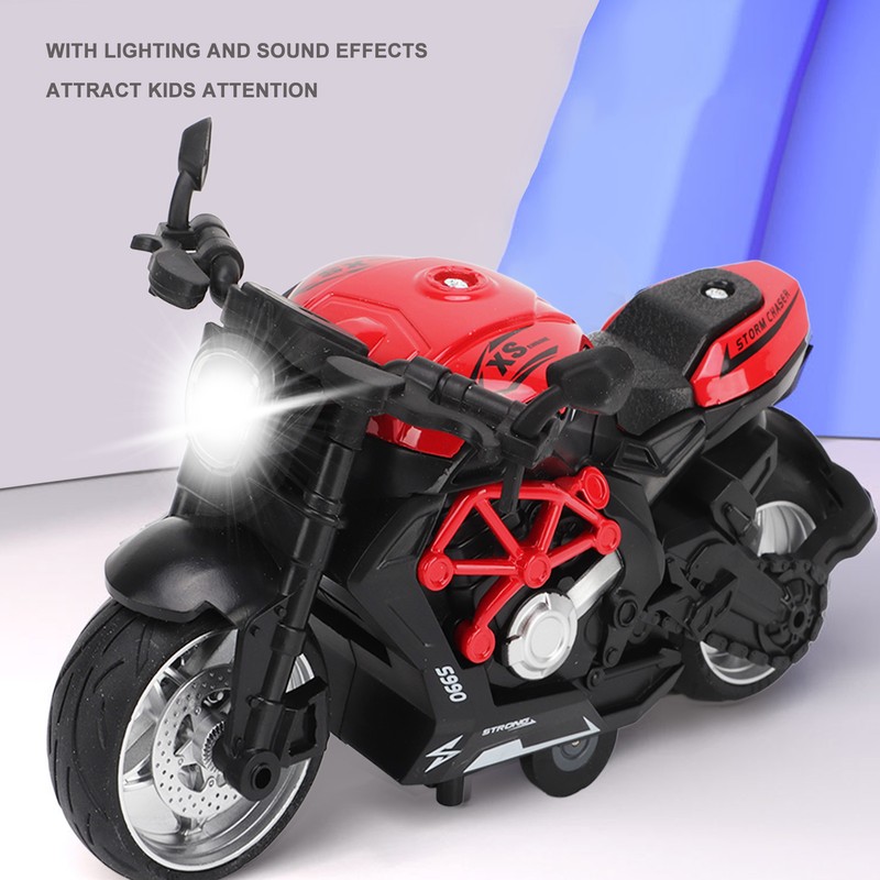 Alloy Motorcycle Model High Simulation Cool Sound Light Pull Back