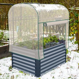 Savana Greenhouses for Outdoors, Portable PE Mini Greenhouse Cover Replacement Winter Green House for Raised Garden Bed Outdoor,Wind Rain Proof(Frame Not Include), 48" W x 36" D x *48" H