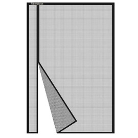 Risareyi Side Opening Magnetic Screen Door in Fiberglass 32x82inch, Black - Thicken Mesh Screen Magnetic Closure Keep Bugs Out, Reversible for Left/Right Door