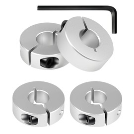 Split Shaft Collar, 4Pcs 12mm Aluminum One Piece Shaft Locking Collars, 12mm Bore Diameter, 30mm OD, 10mm Thickness, with M4 Set Screws