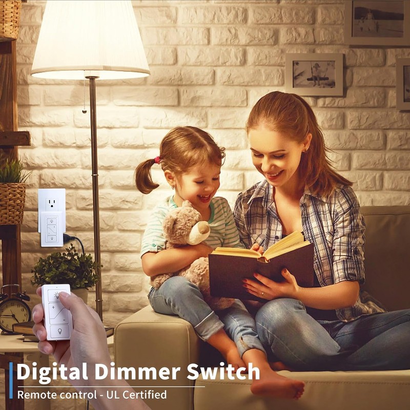 Plug in Lamp Dimmer with Remote, Digital Dimmer Light Switch