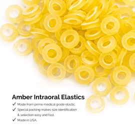 JMU Orthodontic Elastics 3/16 Medium, 100 Pack Orthodontic Rubber Bands Intraoral Elastic Bands Latex Dental Rubber Bands Made in USA