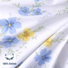 YINFUNG Floral Sheet Set King Cotton Blue Yellow Flower White