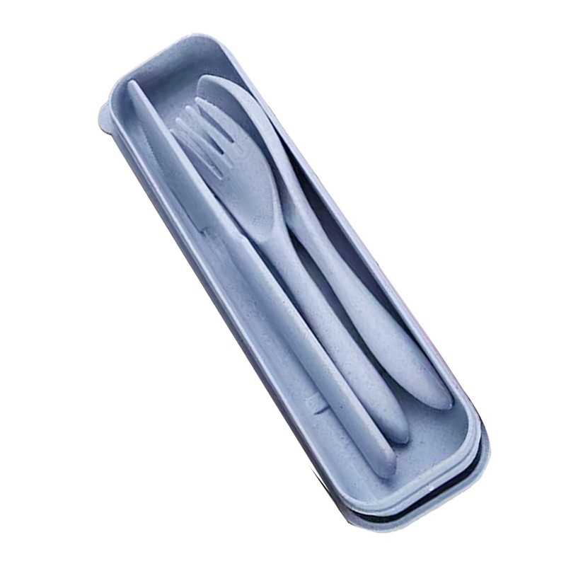 Juego de Utensilios de Viaje, Cubiertos de Paja de Trigo,