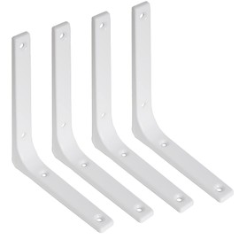 SAYAYO Wall Shelf Brackets White, 6 x 5 Inch Iron Metal Shelf Brackets L Shaped Corner Support Brackets for DIY Floating Shelf, 4 PCS