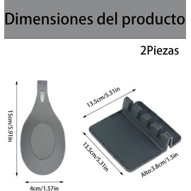 2 Piezas Reposa Cucharas de Cocina, Porta Cucharas de Cocina para Utensilios de Cocina,Soporte Organizador de Utensilios para Cocina, Ahorro de Espacio y Mantenimiento de la Higiene