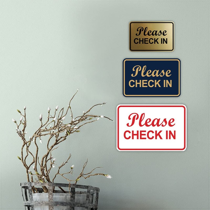 Signs ByLITA Classic Framed, Please Check In Sign (Black) -