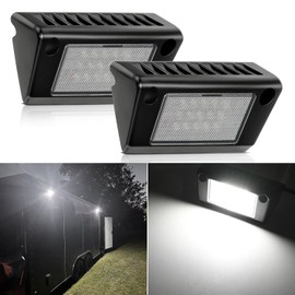 Nilight RV Exterior Light 2PCS 5 Inch Porch Lights White Beam 12V 24V LED Scene Cargo Lighting Black Aluminum Housing for RVs Trailers Travel Campers 5th Wheels Motorhome SUV Truck
