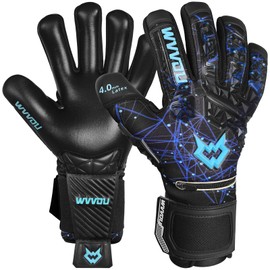 WVVOU Football Goalkeeper Gloves for Adults and Youth, High Performance Football Gloves with 5 Detachable Fingersave, Goalie Gloves with 4mm Sticky Latex Palm