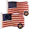 G128 American USA TeaStained & Betsy Ross TeaStained Flag 1x1.5
