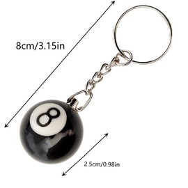 Dorytop 8 Ball Keychain Creative Key Chain Pendant Billiard Key Ring Key Chains Keyrings Key chains Accessories(0.98in)