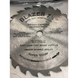 Blazer 7.25” 24T Carbide Circular Saw Blade With 5/8 Hole and Knockout - 25 Pack