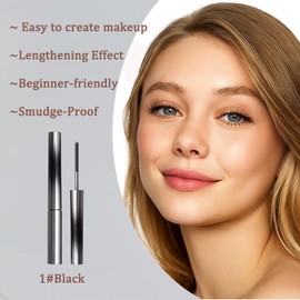 Tubing Mascara with Metal Wand – Waterproof Smudge-Proof Black Formula for 3D Curling & Lengthening, Thickening Mascara for Natural False Lash Effect, Long Lasting, No Flaking or Clumping for Women