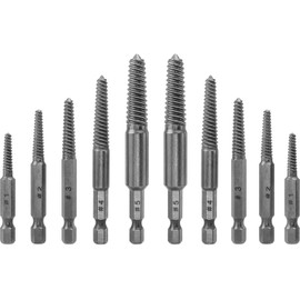 Wolfride Screw Removal Bit, Screw Extractor Set, Set of 10, Screw Extractor, Crushed Screws, Extracting Broken Bolts, Screw Removal, Drill Bit, Screw Thread Repair Kit, Dedicated Tool for Screw