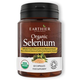 Organic Selenium 200 mcg with Iodine and Silica All from Certified Organic Whole Foods - Two Month Supply