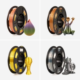 iSANGHU 4Packs Gradient Silk PLA 3D Printer Filament Bundle, Color Changing PLA Filament 1.75mm Bundle, 3D Printing Filament with Good Layer Adhesion for Most 3D Printers 250g/0.55lb*4 Sets