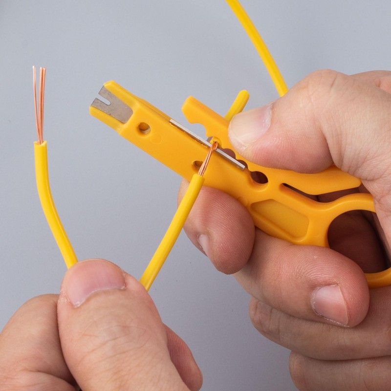 Pndeyo 10pcs Mini Wire Stripper with Secure Finger Loop, Small