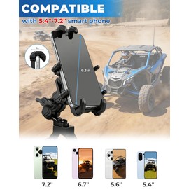 YUDE UTV Phone Mount Heavy Duty Anti Vibration for ATV SXS RZR X3 Ranger