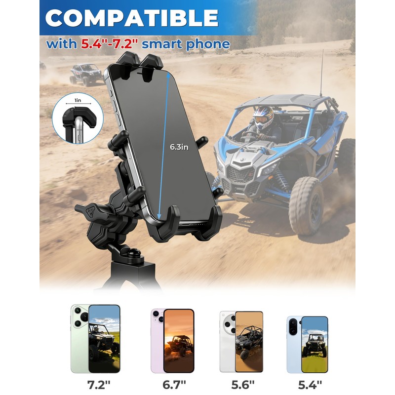 YUDE UTV Phone Mount Heavy Duty Anti Vibration for ATV
