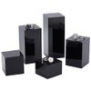 BENECREAT Pack of 5 Black Acrylic Cube Display Block, 3/4/6/8/10