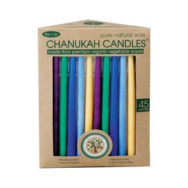 Rite Lite Premium Chanukah Candles - Pack of 45 - Hanukkah Candles for The Menorah (Organic Vegetable Wax Multicolor)