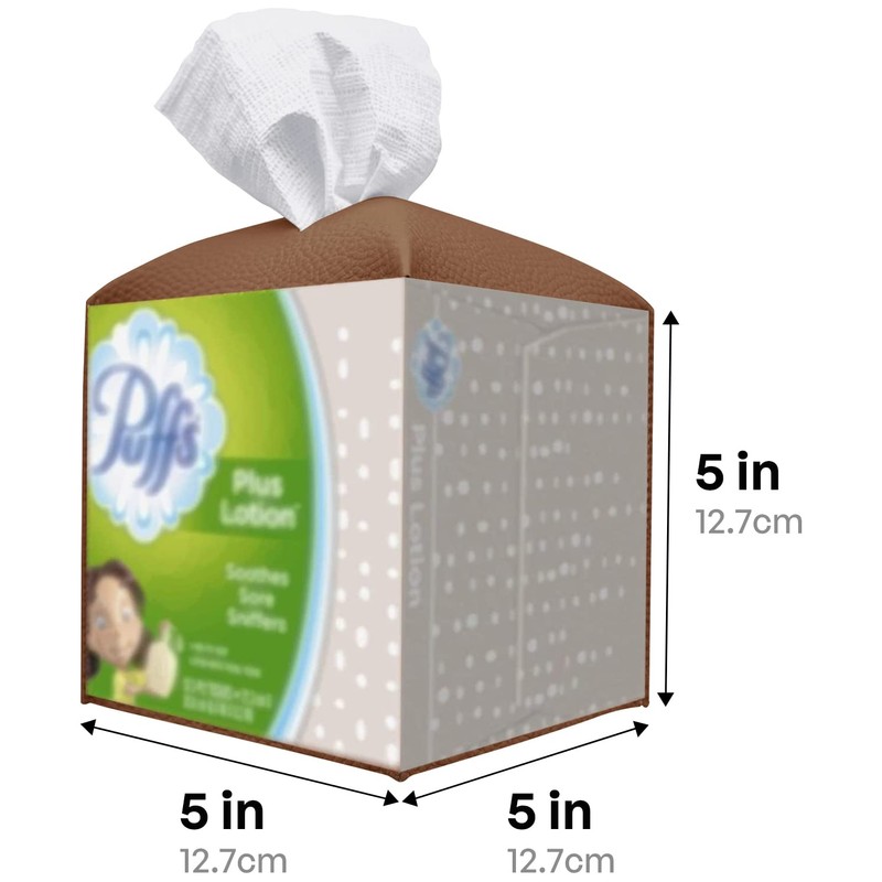 carrotez Tissue Box Cover, [Refined] Modern PU Leather Square Tissue