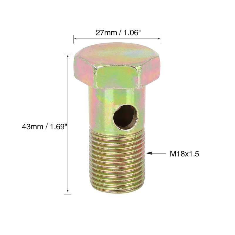 X AUTOHAUX M18 x 1.5mm Metric Threaded Hollow Bolts Brake