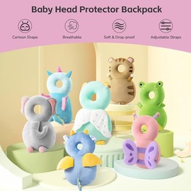 Yoidesu Mochila Protectora para Cabeza de Bebé, Almohadilla de Seguridad para Gatear y Caminar, Relleno de Algodón PP Suave, Correas Ajustables para Hombros y Pecho, Diseño de An