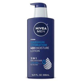 NIVEA MEN Maximum Hydration 48-Hour Moisture Body Lotion for Dry Skin, Aloe Vera
