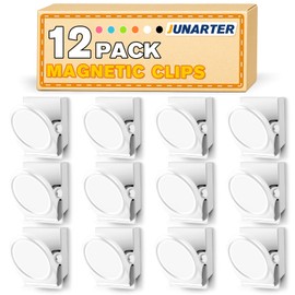 Junarter 8 Pack Magnetic Clips Heavy Duty, Colorful Magnet Clips for Fridge, Refrigerator Magnets, Strong Magnetic Clip, Scratch Free Magnets with Clip for Whiteboard, Refrigerator, Cruise, Locker