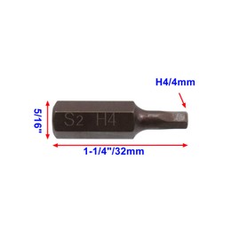Rannb H4/4mm Hex Bit Set Screwdriver Bits Set 5/16 Inch Hex Shank 1-1/4" Length Impact Driver Bits -10pcs