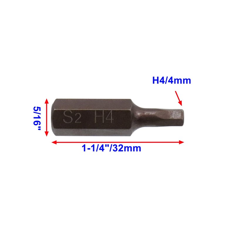 Rannb H4/4mm Hex Bit Set Screwdriver Bits Set 5/16 Inch