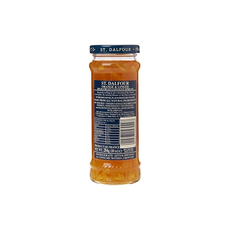 St. Dalfour Orange and Ginger High Fruit Spread, 284g