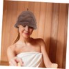 Sombrero Gorro Baño Coral Fleece Sauna Color Café Portátil Secado