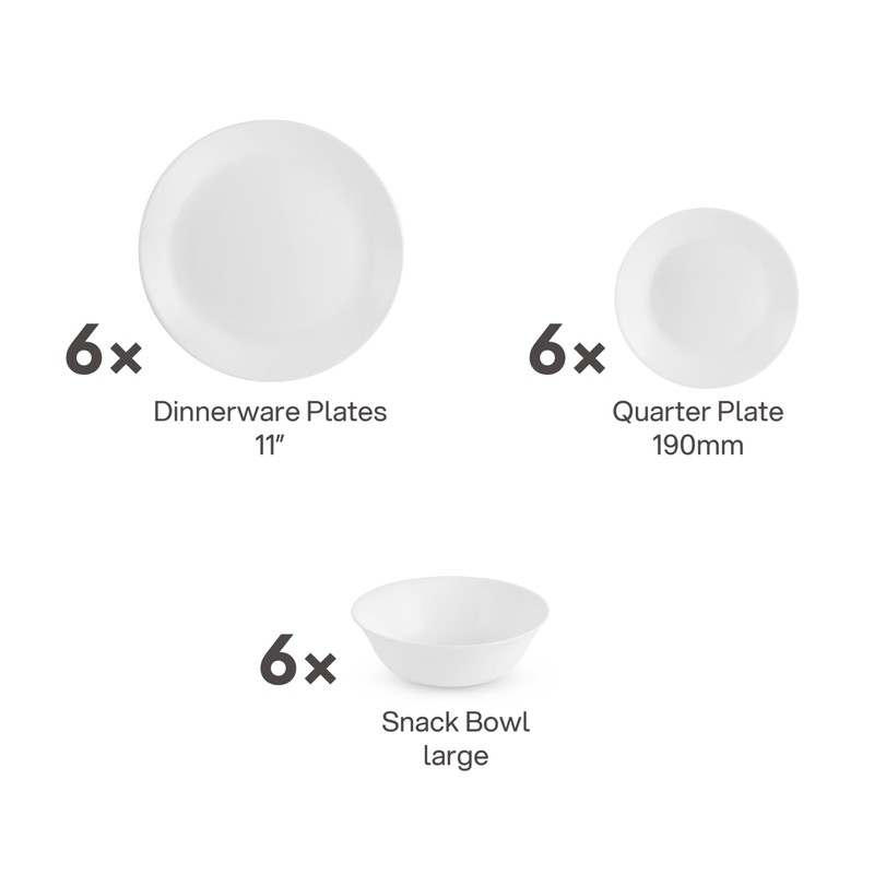 Cello Regal Dinnerware Set of 18 pieces, Service for 6,