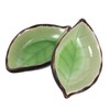 Didiseaon 2pcs Leaf Shaped Ceramic Spoon Holder Utensil Rest for
