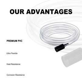 Raincovo Pressure Washer Siphon Hose for Downstream Injector, Power Washer Soap Dispenser Suction Tubing 10 Feet with 3 Filters