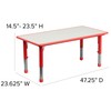 Flash Furniture Emmy 23.625''W x 47.25''L Rectangular Red Plastic Height