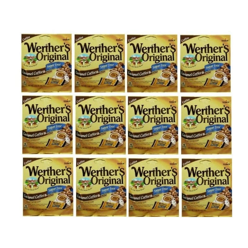 Werther'sOriginal 12X Werther's Original SUGAR FREE Candy Caramel Coffee 1.46