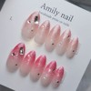 Summer reflective glitter [Handmade nail tip] Emily Nail - Short