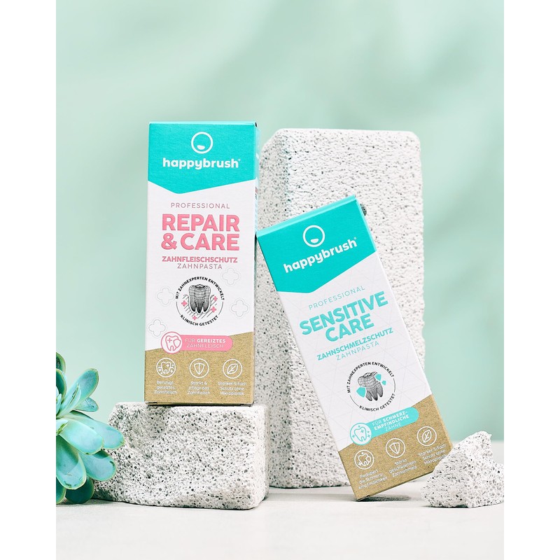 happybrush® Professional Toothpaste Repair & Care and SensitiveCare with Herbal