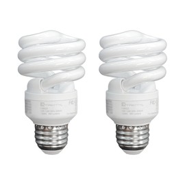 Xtricity foco fluorescente compacta T2 en espiral CFL, luz diurna de 5000 K, 9 W (equivalente a 40 W), 540 lúmenes, base media E26, 120 V, certificación UL (paquete de 2)
