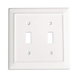 Monarch Abode 19051 Single Switch Architectural Toggle Decorative Wall Plate Switch Plate Outlet Cover, 1-Gang, Classic White (Classic White, 2 Gang)