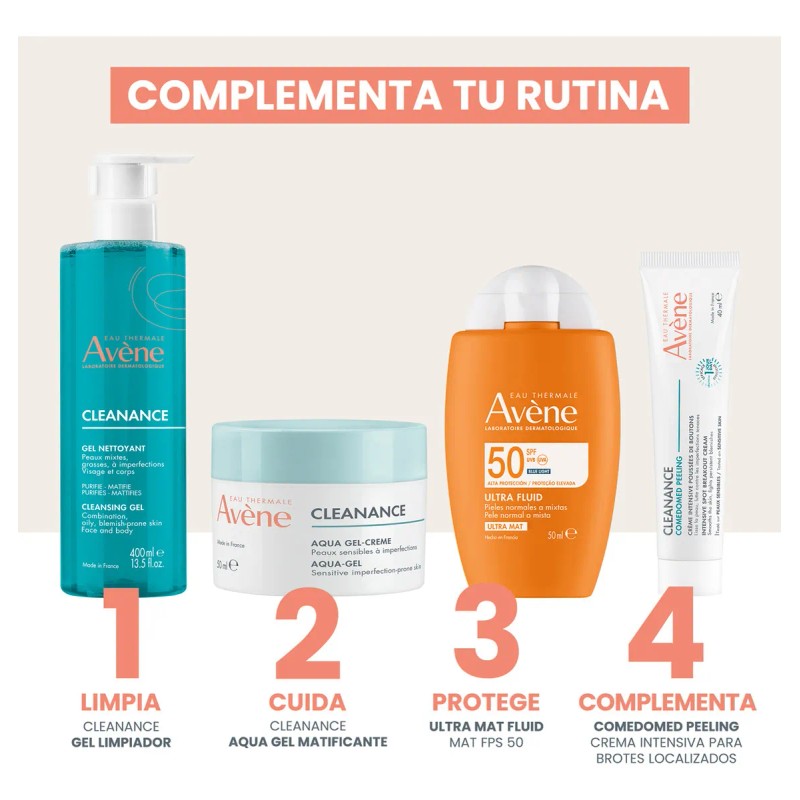 Aqua Gel Matificante Avène Cleanance 50 ml Piel Grasa