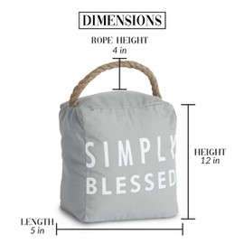 Pavilion Gift Company - Open Door Decor 5" x 6" Gray Door Stopper Simply Blessed