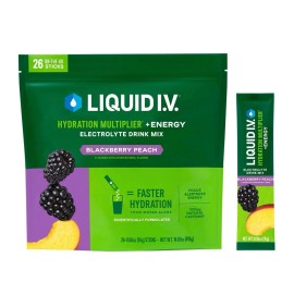 Liquid I.V. Hydration Multiplier, 26 Stick Packs Sugar Free Blackberry Peach
