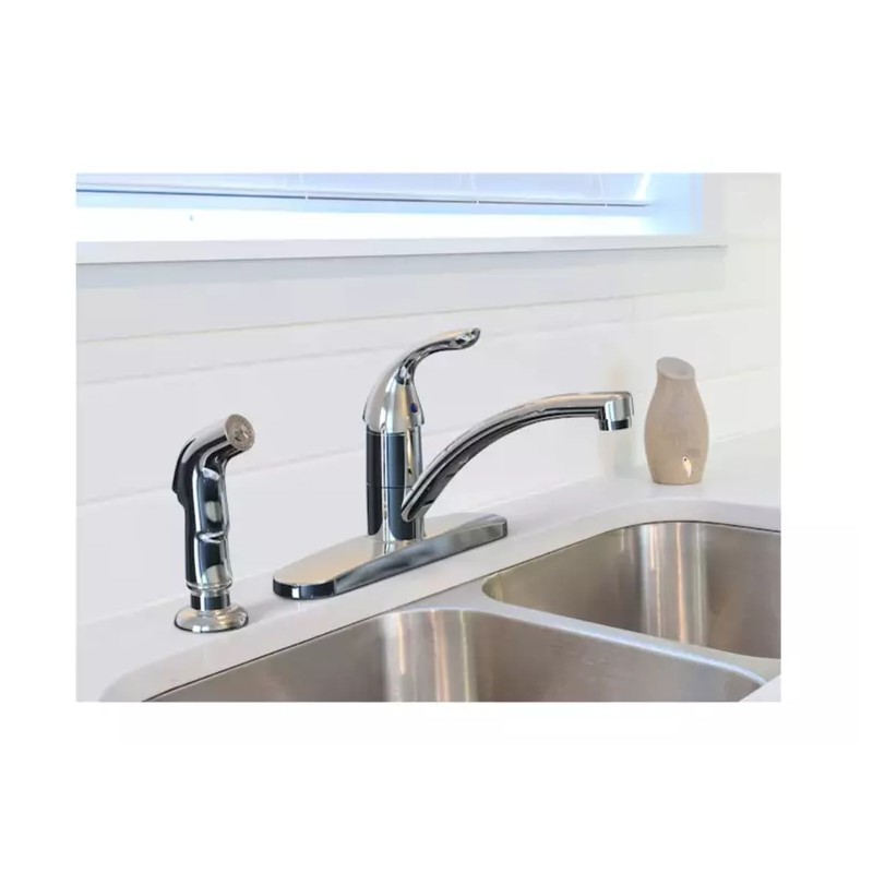 Project Source Stainless Steel Pvd Single Handle Mid-arc Kitchen Faucet