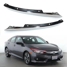 Honda Fit 2016-2017 2018 Honda Civic Chrome Grille Headlight Eyelid Molding Trim LH+RH