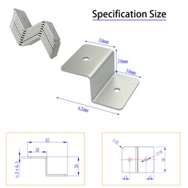 AeKeatDa 16-Pack Solar Panel Z-Bracket Mounting Kit Solar Panel Mounting Hardware Z Type Bracket with Nuts and Bolts for RV, Roof, Boat and etc